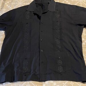 Men's Black Casual Button Down Shirt